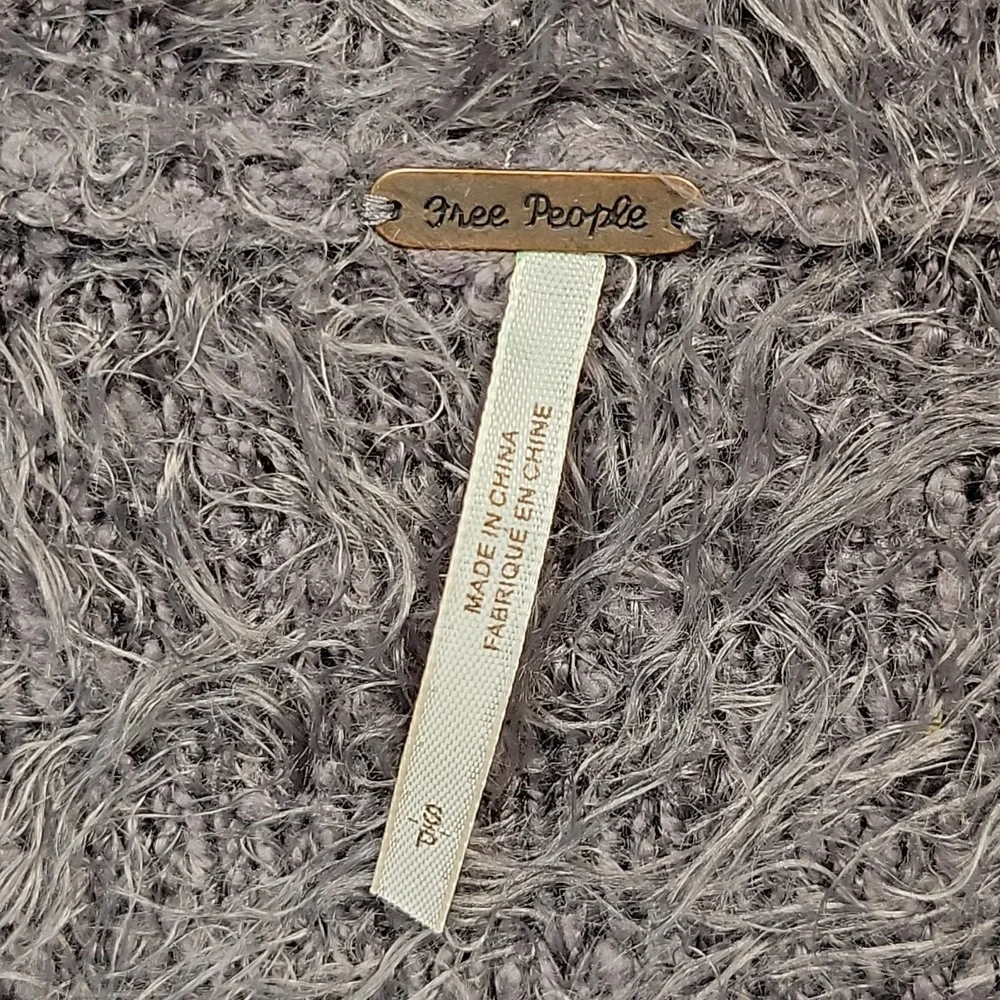 FREE PEOPLE Light As A Feather Gray‎ Hoodie Sweater Oversized Boho Cozy Sz Small